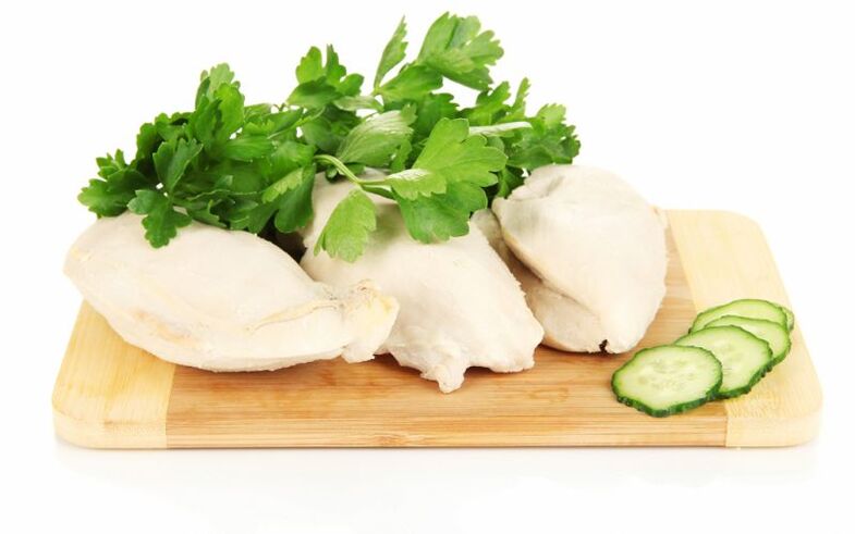 gekachten Pouletfilet fir Diät 6 Bléieblieder