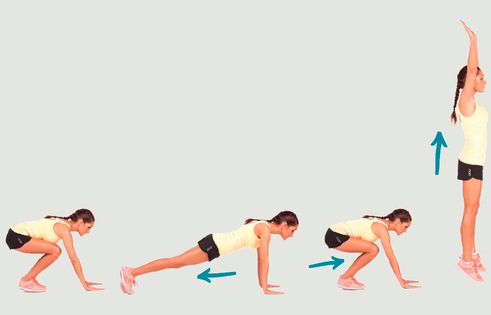 Burpee fir eng ëmfaassend Kierper Training